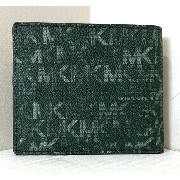 New Michael Kors Cooper Men's Billfold Wallet with Key Fob Olive / Army Green - Picture 5 of 5